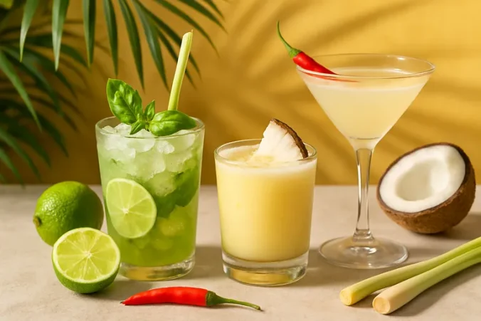 Schud de zon in je glas met aromatische thaise cocktails boordevol limoen, kokos en chili