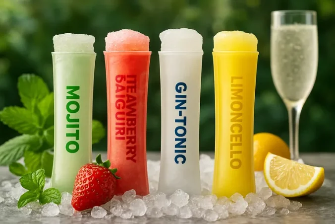 Frozen cocktail ijsjes uit de vriezer voor instant feest en verfrissende ICE cocktails